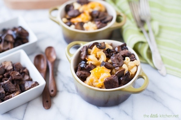 Beef Short Rib & Mushroom Mac & Cheese from The Little Kitchen Beef Short Rib & Mushroom Mac & Cheese