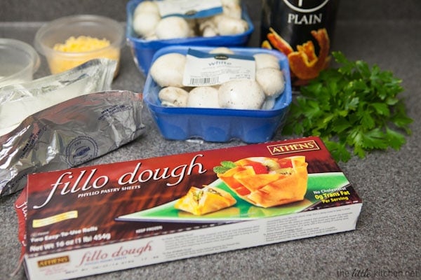 Cheddar, Blue Cheese and Bacon Stuffed Phyllo Mushroom Appetizers from thelittlekitchen.net Cheddar, Blue Cheese and Bacon Stuffed Phyllo Mushroom Appetizers from thelittlekitchen.net