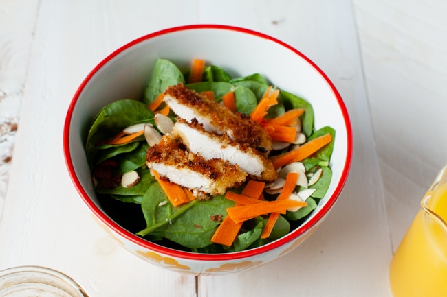 Chicken Spinach Salad with Orange-Ginger Dressing from thelittlekitchen.net Chicken Spinach Salad with Orange-Ginger Dressing from thelittlekitchen.net