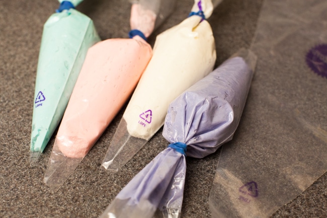 Chocolate Chip Cookie Cups with Unicorn Frosting from thelittlekitchen.net Chocolate Chip Cookie Cups with Unicorn Frosting from thelittlekitchen.net