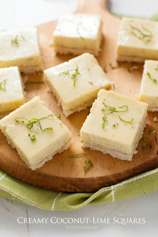 Creamy Coconut Lime Squares from thelittlekitchen.net Creamy Coconut Lime Squares from thelittlekitchen.net