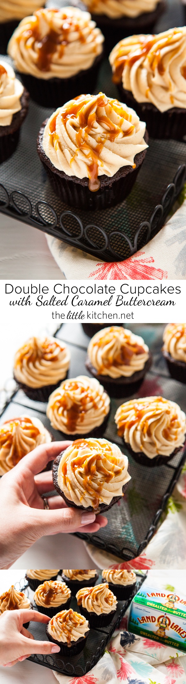 Double Chocolate Cupcakes with Salted Caramel Buttercream from thelittlekitchen.net Double Chocolate Cupcakes with Salted Caramel Buttercream from thelittlekitchen.net