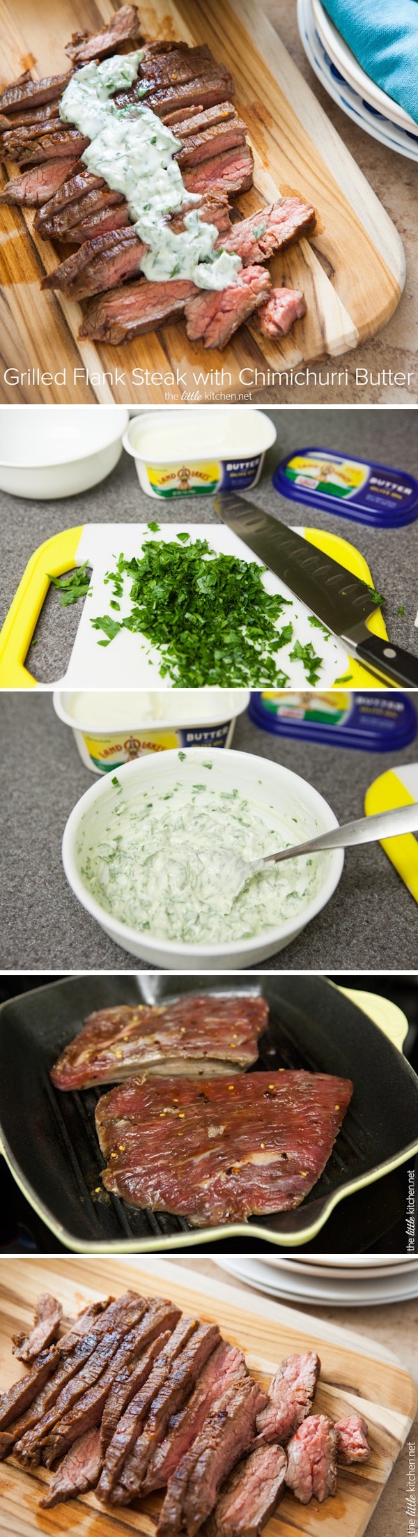 Grilled Flank Steak with Chimichurri Butter from thelittlekitchen.net Grilled Flank Steak with Chimichurri Butter from thelittlekitchen.net