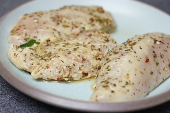 After marinating for 5 hours in the refrigerator