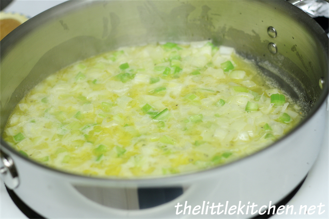 Sauteeing the onions and celery