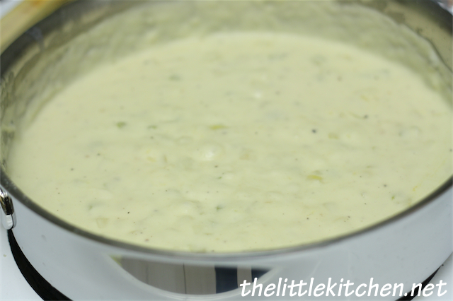 After adding the half and half