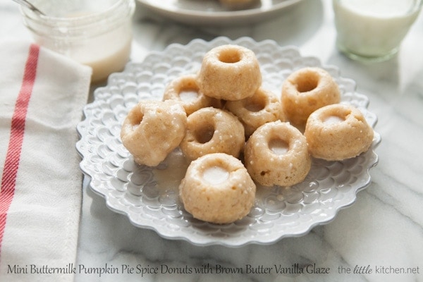 Mini Buttermilk Pumpkin Pie Spice Donuts from thelittlekitchen.net Mini Buttermilk Pumpkin Pie Spice Donuts from thelittlekitchen.net