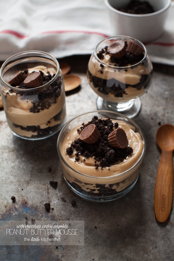 Peanut Butter Mousse with Chocolate Cookie Crumble from thelittlekitchen.net Peanut Butter Mousse with Chocolate Cookie Crumble from thelittlekitchen.net