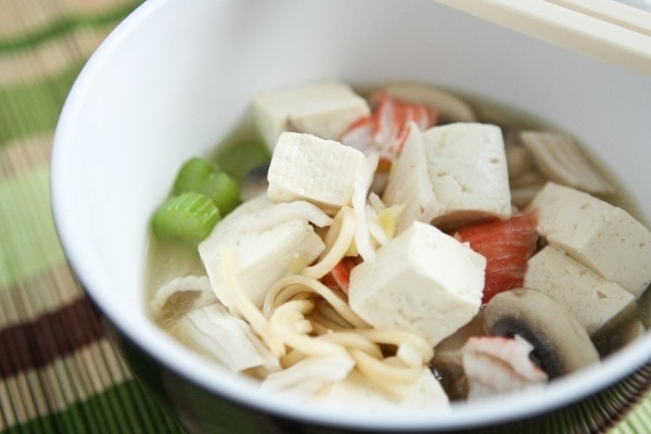 Quick Tofu Ramen Noodle Soup