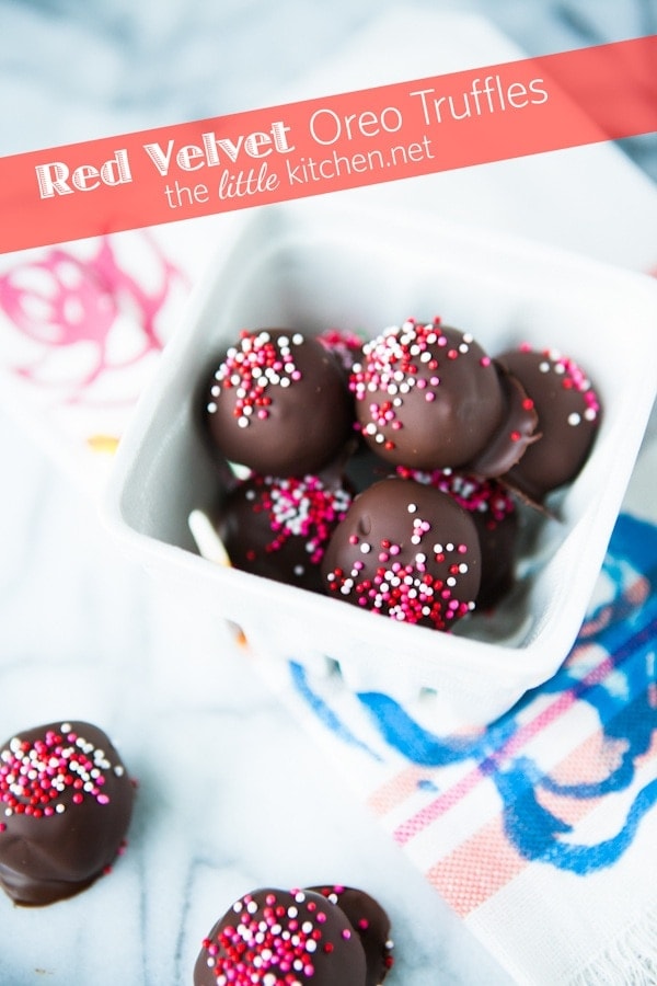 Red Velvet Oreo Truffles from The Little Kitchen Red Velvet Oreo Truffles