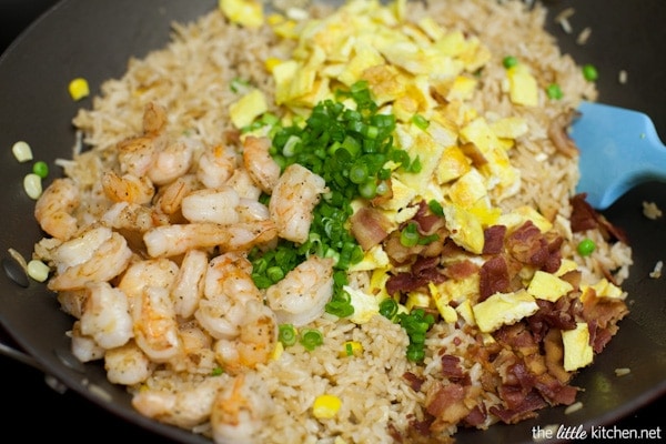 Bacon and Shrimp Fried Rice from The Little Kitchen thelittlekitchen.net Bacon and Shrimp Fried Rice from The Little Kitchen thelittlekitchen.net