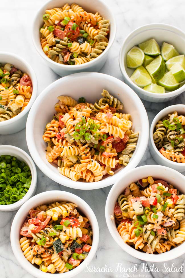 Sriracha Ranch Pasta Salad from thelittlekitchen.net Sriracha Ranch Pasta Salad from thelittlekitchen.net
