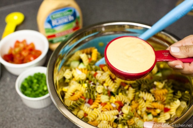 Sriracha Ranch Pasta Salad from thelittlekitchen.net Sriracha Ranch Pasta Salad from thelittlekitchen.net