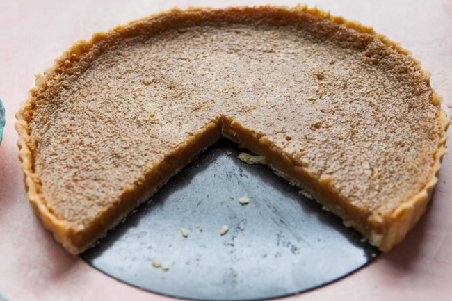 Sugar Pie with two slices cut out Sugar Pie with two slices cut out