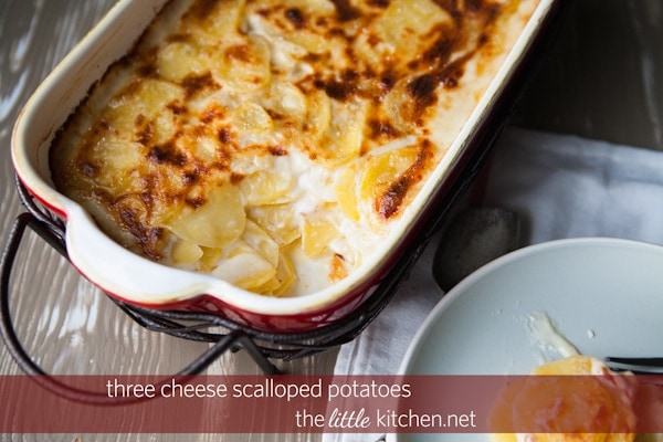 Three Cheese Scalloped Potatoes