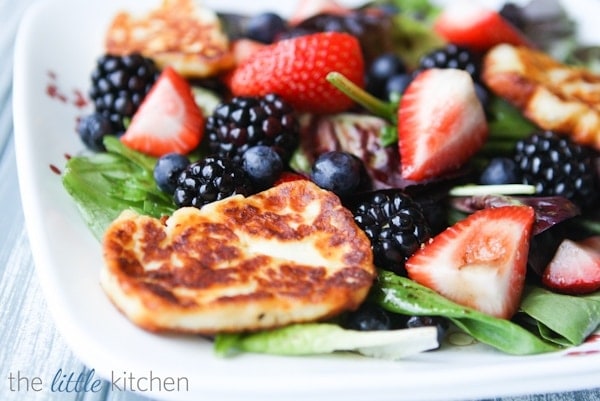 Triple Berry Salad with Halloumi