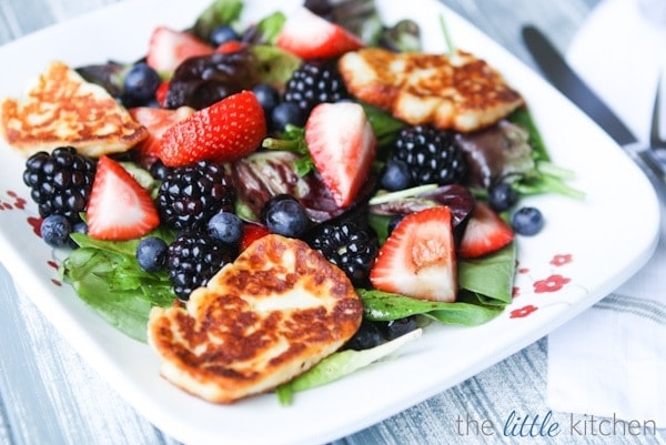 Triple Berry Salad with Halloumi from the little kitchen Triple Berry Salad with Halloumi horiz