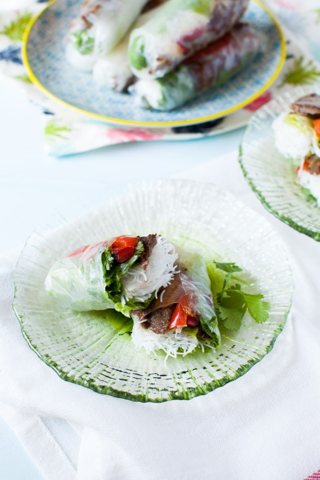 Vietnamese Spring Rolls with Grilled Lemongrass Beef from thelittlekitchen.net Vietnamese Spring Rolls with Grilled Lemongrass Beef from thelittlekitchen.net