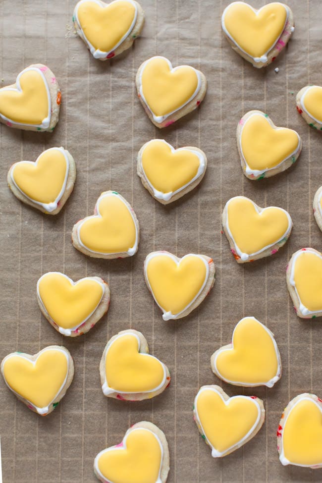 Yellow Heart-Shaped Rainbow Funfetti Cookies from thelittlekitchen.net Yellow Heart-Shaped Rainbow Funfetti Cookies from thelittlekitchen.net