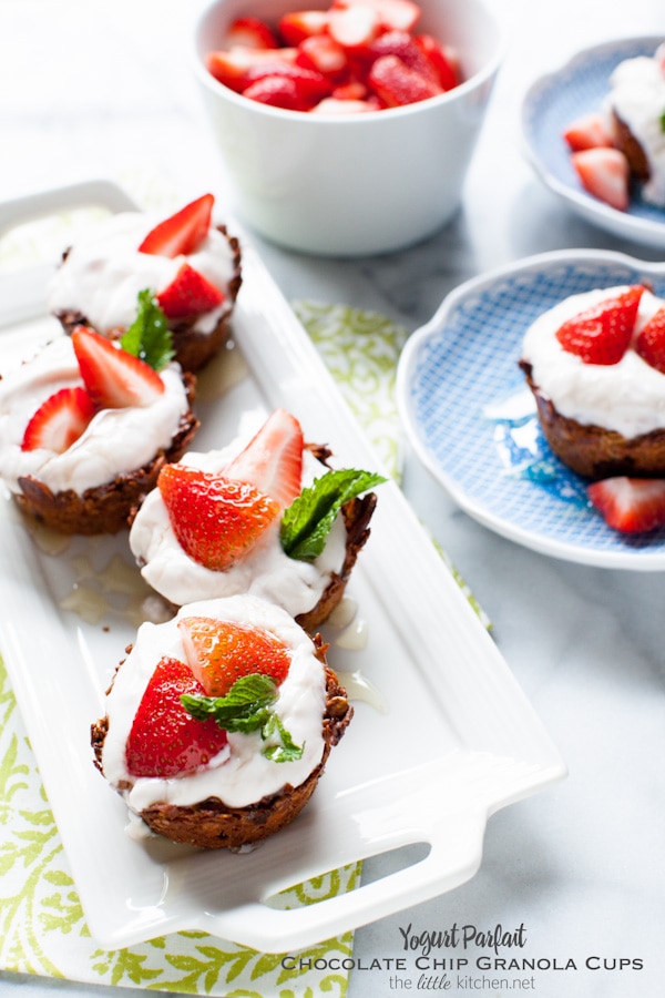 These are so cute and taste sooo good! Perfect for your next brunch with family and friends! Yogurt Parfait Chocolate Chip Granola Cups from thelittlekitchen.net These are so cute and taste sooo good! Perfect for your next brunch with family and friends! Yogurt Parfait Chocolate Chip Granola Cups from thelittlekitchen.net